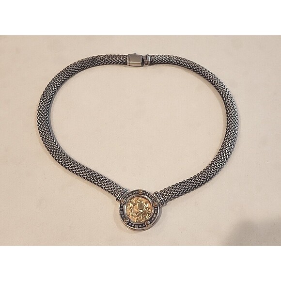 TAGLIAMONTE Cameo 14K Gold Enhancer Pendant 925 Menagatti Bezel Italy Necklace - Picture 1 of 8